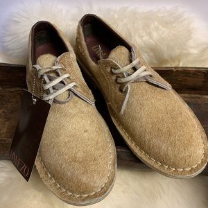 NWT Uwezo Calf Hair Desert Lace Up Oxford Shoes 8
